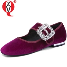 ZVQ/Женская обувь на каблуке в стиле ретро; милая повседневная обувь для девочек; женская обувь с квадратным носком на низком каблуке; кожаная обувь со стразами; сезон весна