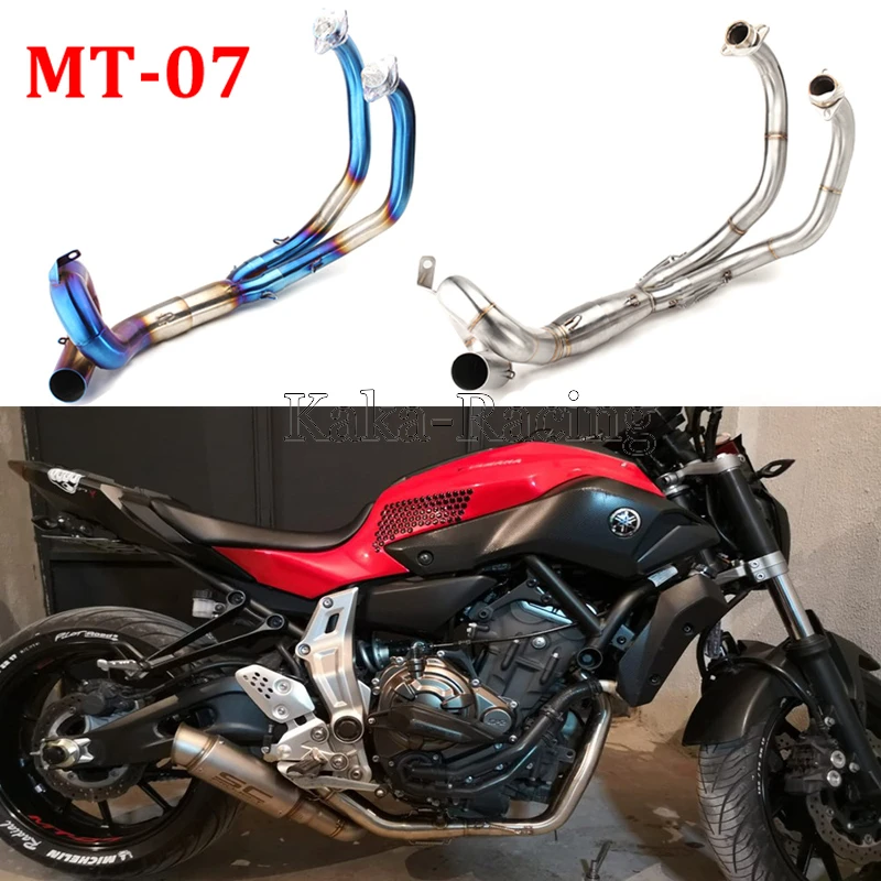 

MT-07 FZ-07 Motorcycle Exhaust Stainless Steel Slip On Front header Pipe Tube For Yamaha MT07 FZ07 2014-2018 XSR700 2016-2017