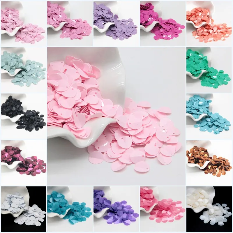 

Fold Sequin Paillettes 8/10/12mm MultiColor Cup Oval Shape Loose Sequins DIY Wedding Craft Women Garment Sewing Accessories 20g