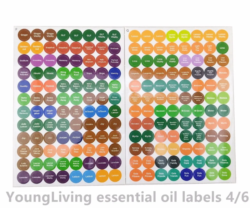 1 Набор предварительно напечатанные флаконы для эфирного масла колпачок этикетки для крышек Круглый Круг наклейки Красочные для всех doTERRA молодых живого масла Органайзер