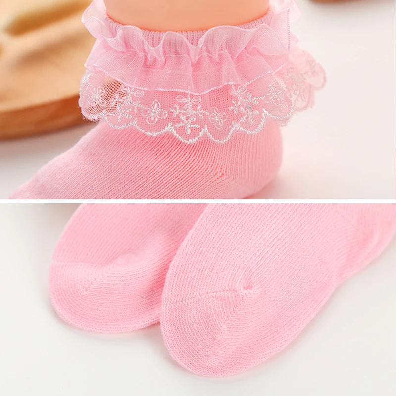 Носки для новорожденных девочек, кружевные нескользящие носки-тапочки для малышей, носки для маленьких принцесс, носки в подарок