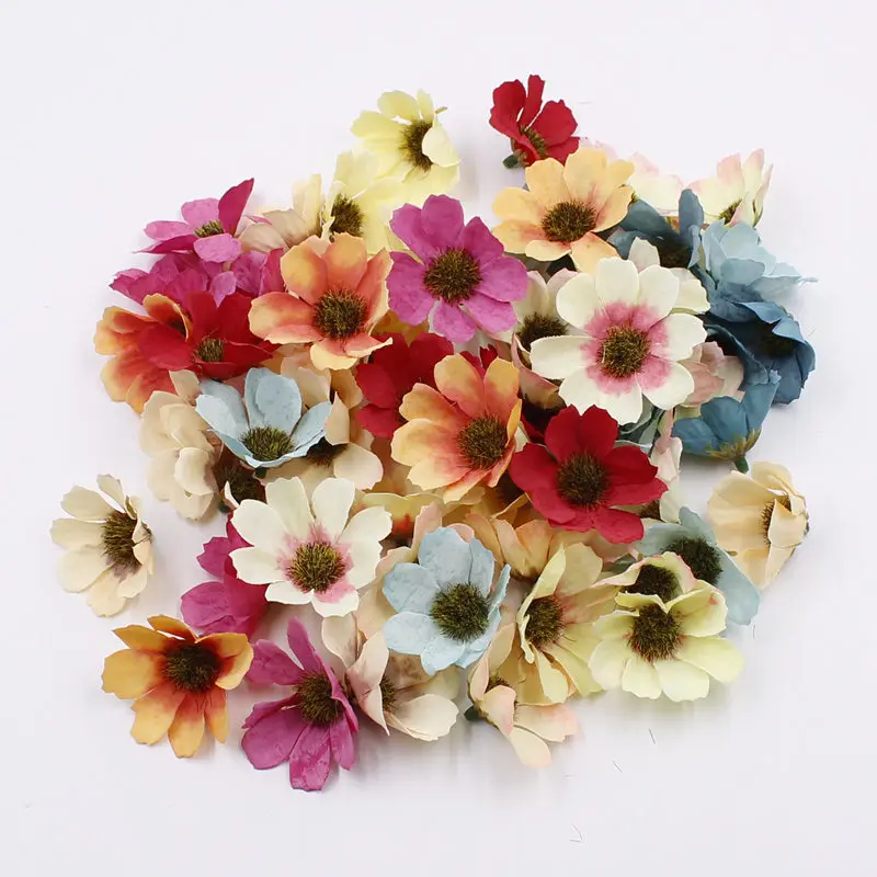 

10pcs4.5 cm Mini Daisy Daisy Flower Silk Artificial Flower Simulation Fabric Wedding Decoration DIY Wreath Gift Scrapbook Access