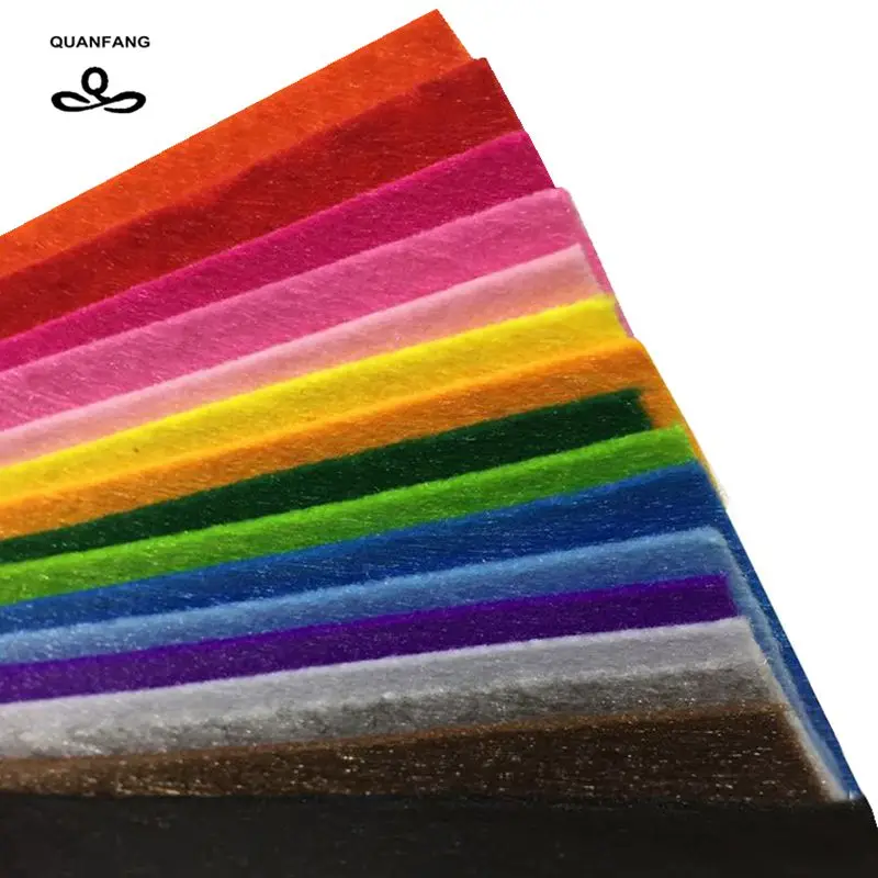 New Non Woven Felt Fabric 1mm Thickness Polyester Cloth Felts Of Home Decoration Pattern Bundle For Sewing Dolls Crafts 15x15cm