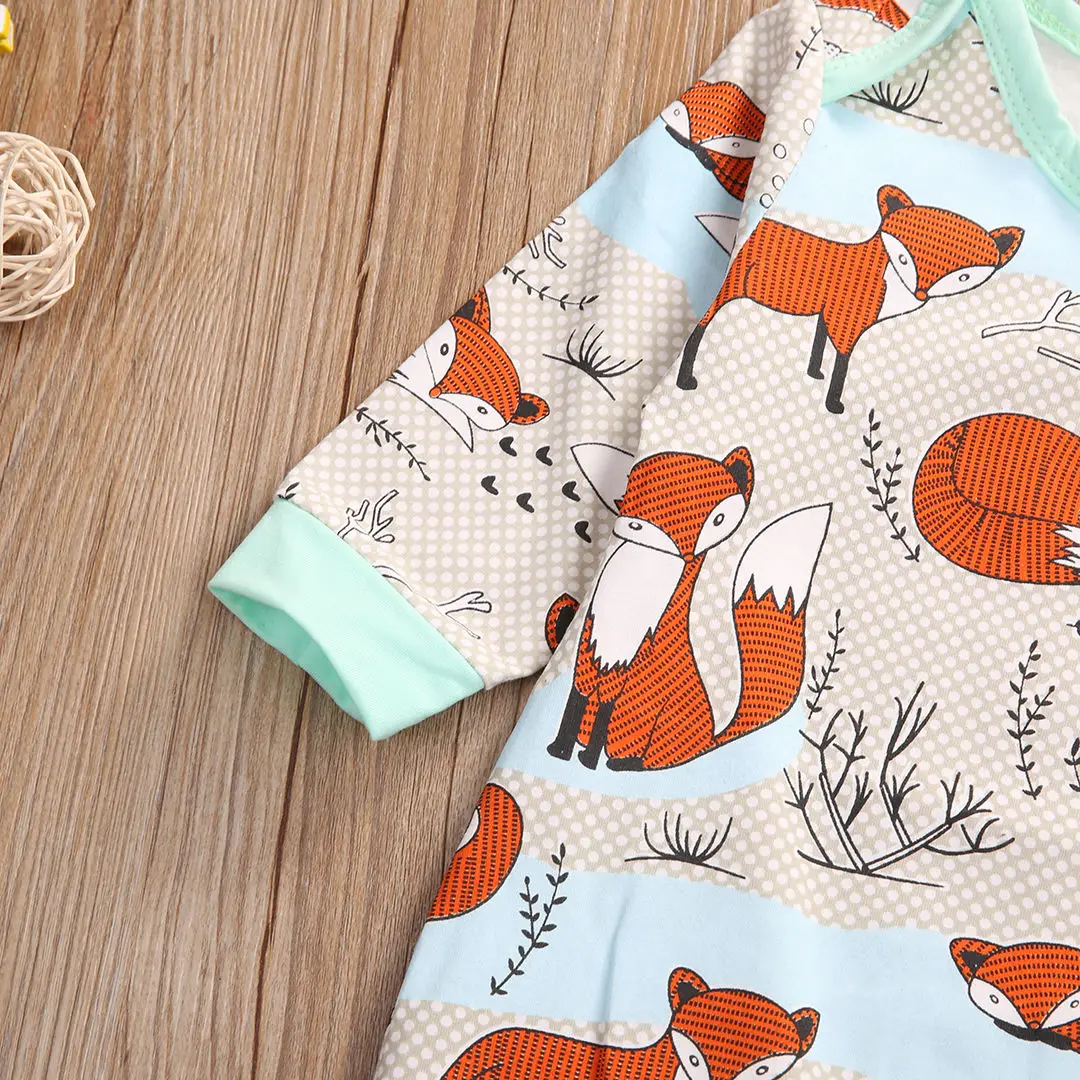 Детский комбинезон с длинным рукавом принтом лисы|boy girl clothes|romper childrenbaby boy |