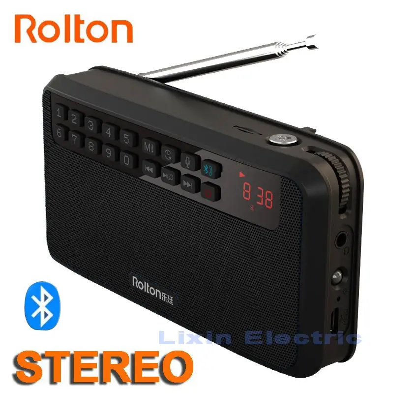 Online Rolton E500 altavoz estéreo Bluetooth portátil Subwoofer inalámbrico caja de sonido de música altavoces manos libres Radio FM y linterna