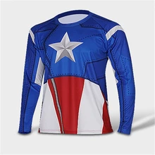 2016 t-shirt captain America /Hulk/Iron Man / t shirt men fitness shirts men t shirts quick dry fitness clothing+Free shipping