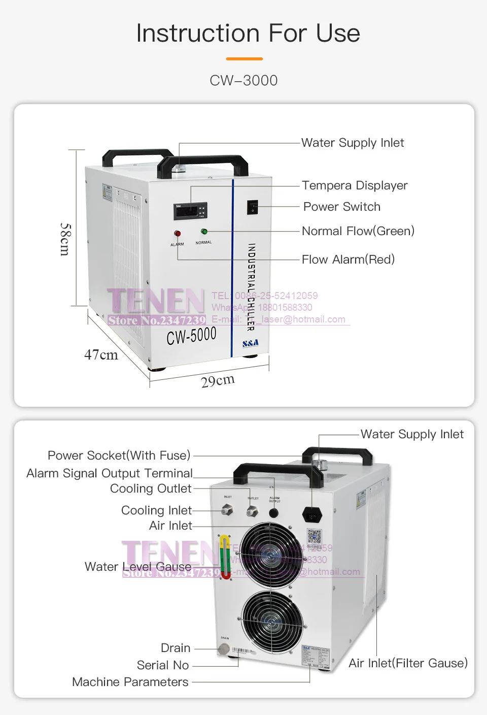 CW-5000 лазерное устройство для охлаждения воды CW5200 S & Промышленный Чиллер Для лазерная машина с ЧПУ шпинделя 80 100 W 130 W 150 W Co2 лазерной трубки