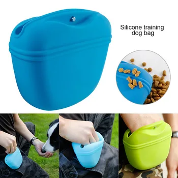 

Pet Dog Training Bag Dog Snack Treat Pouch Silicone Portable Waist Bag -Drop