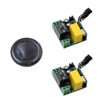 

New Mini Sizes AC220V 1 CH 10A Wireless Remote Control Switch System Receiver and Wall Panel Sticky Remote for Lamps & Windows