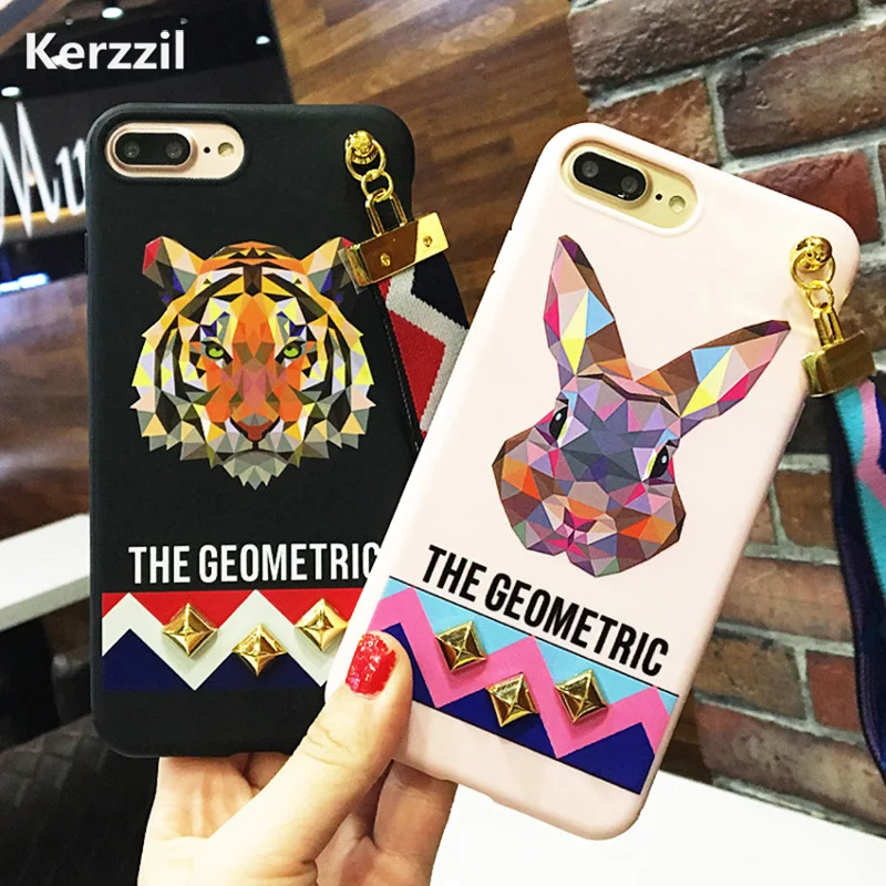 Kerzzil крутой Тигр заклепки кисточкой Телефон чехол для iPhone 7 6 S 8 Plus роскошный