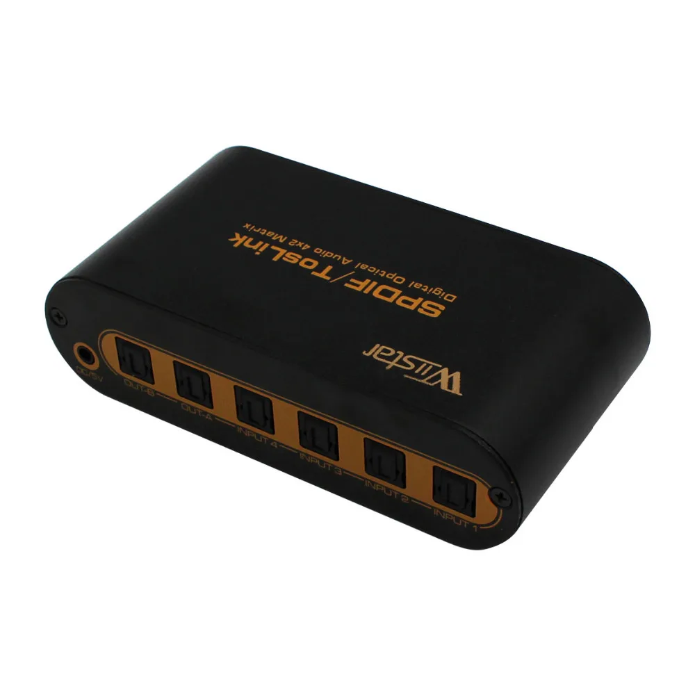 SPDIF 4x2 MATRIX Spdif Matrix 4*2 4 Ways of Optical Fiber Signal Input Split or Switch to 2Sets of SPDIF Signal Receiving Device