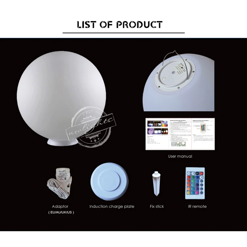D40cm 16 Color Change LED Light Ball Remote Control IP68 водонепроницаемый бассейн плавающие шары