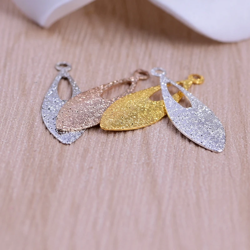 1pc Matte hollow oval copper hanging pieces earrings jewelry accessories bracelet pendant necklace pendant 