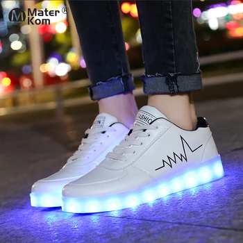

Size 30-42 Luminous Sneakers for Children Led Shoes Infant USB Charge Glowing Girls Sneakers Kids Light Up Shoes Led Slippers