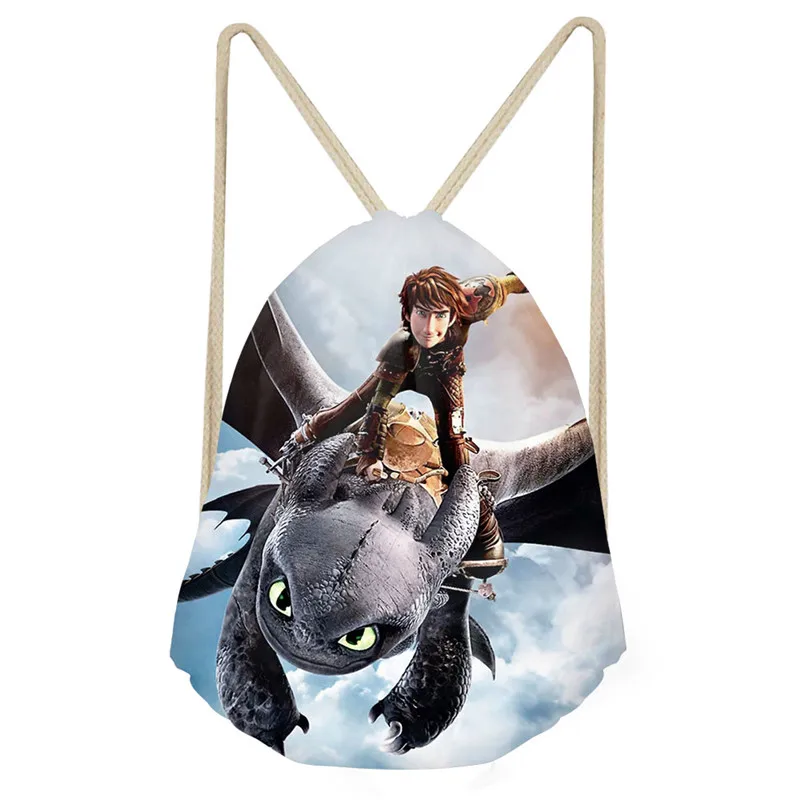 ThiKin How to Train Your Dragon Printing Drawstring Bag Children Backpack Small School Bags for Kids