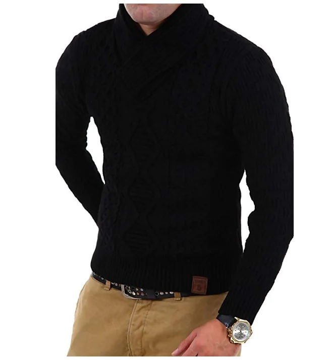 ZOGAA бренд мужской кардиган свитер сплошной цвет толстый теплый водолазка мужские свитера с длинным рукавом Повседневный пуловер мужская одежда