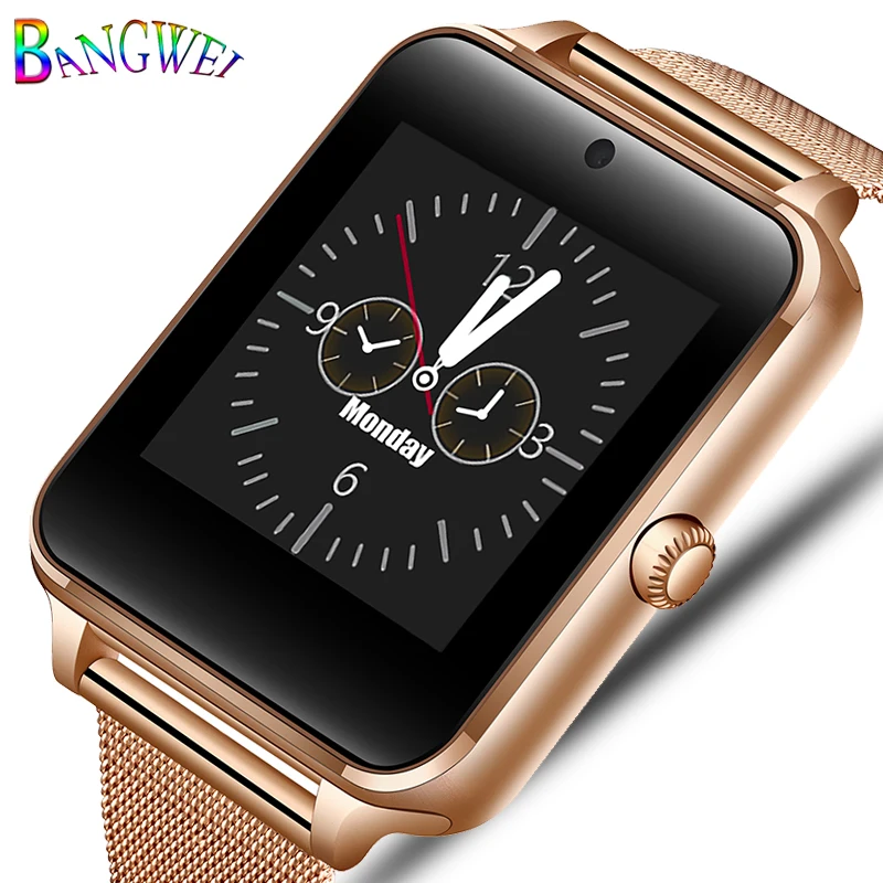 

BANGWEI Smart Watch Men Women Digital Electronic Watch Stainless Steel Sport Waterproof Watch Support SIM TF for Android phones