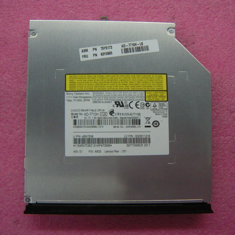 Original AD 7710H SATA DVD CD Rewritable Drive W Faceplate For Lenovo original-ad-7710h-sata-dvd-cd-rewritable-drive-w-faceplate-for-lenovo