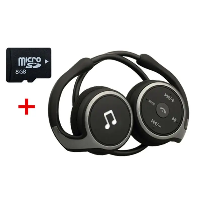 Ravi AX-698 Bluetooth 4,0+ EDR Беспроводная шумоизоляция FM радиокарта мобильные спортивные стереонаушники для музыки гарнитура наушники - Цвет: black with 8G card