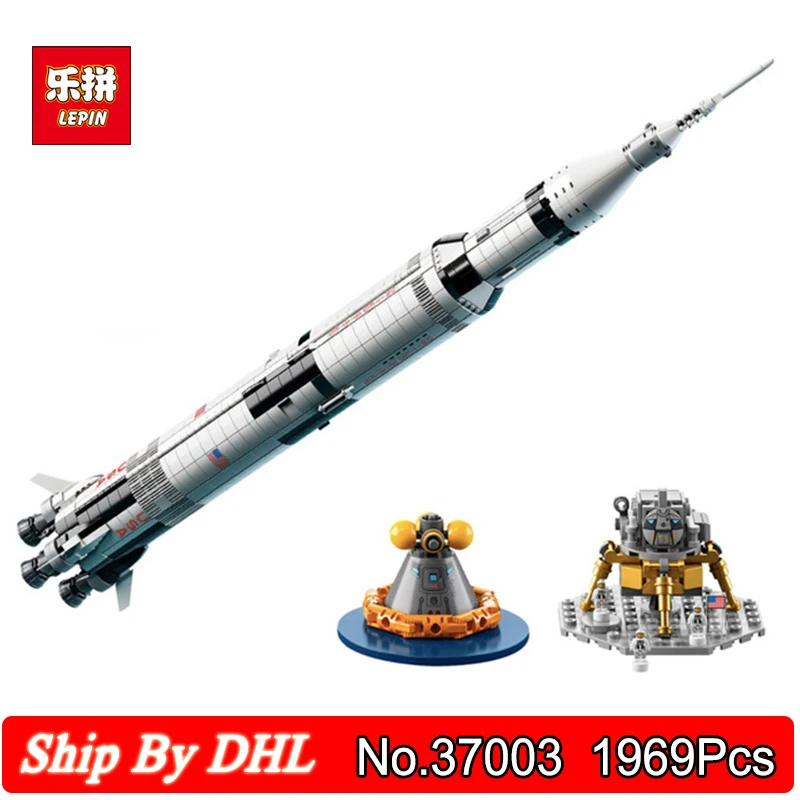 

Lepin 37003 USA The Apollo Saturn V Launch Vehicle Model 1969Pcs Building Block Kid Education Toy Compatible LegoINGly 21309
