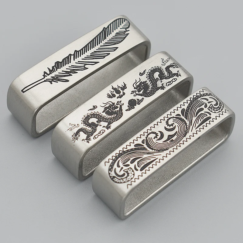 

40mm Vintage Pattern Printed Belt Buckle Solid Metal Stainless Steel Strap Hook Loop Buckle Men Jeans Belt Crafts
