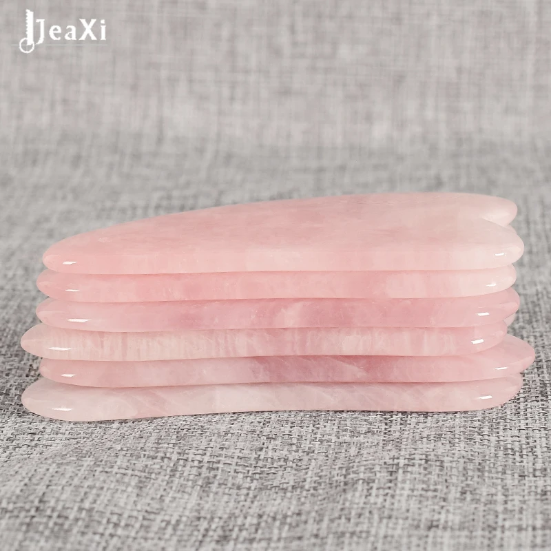 Traditional facial Gua Sha Tool health Care Natural Rose Quartz SPA Acupuncture Scraping Massage healing for make up 16