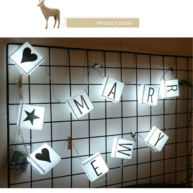 

JSEX LED White Letter Light Box with DIY 60 letters Lighting String Battery Powered Christmas Wedding Holiday Decoration Present