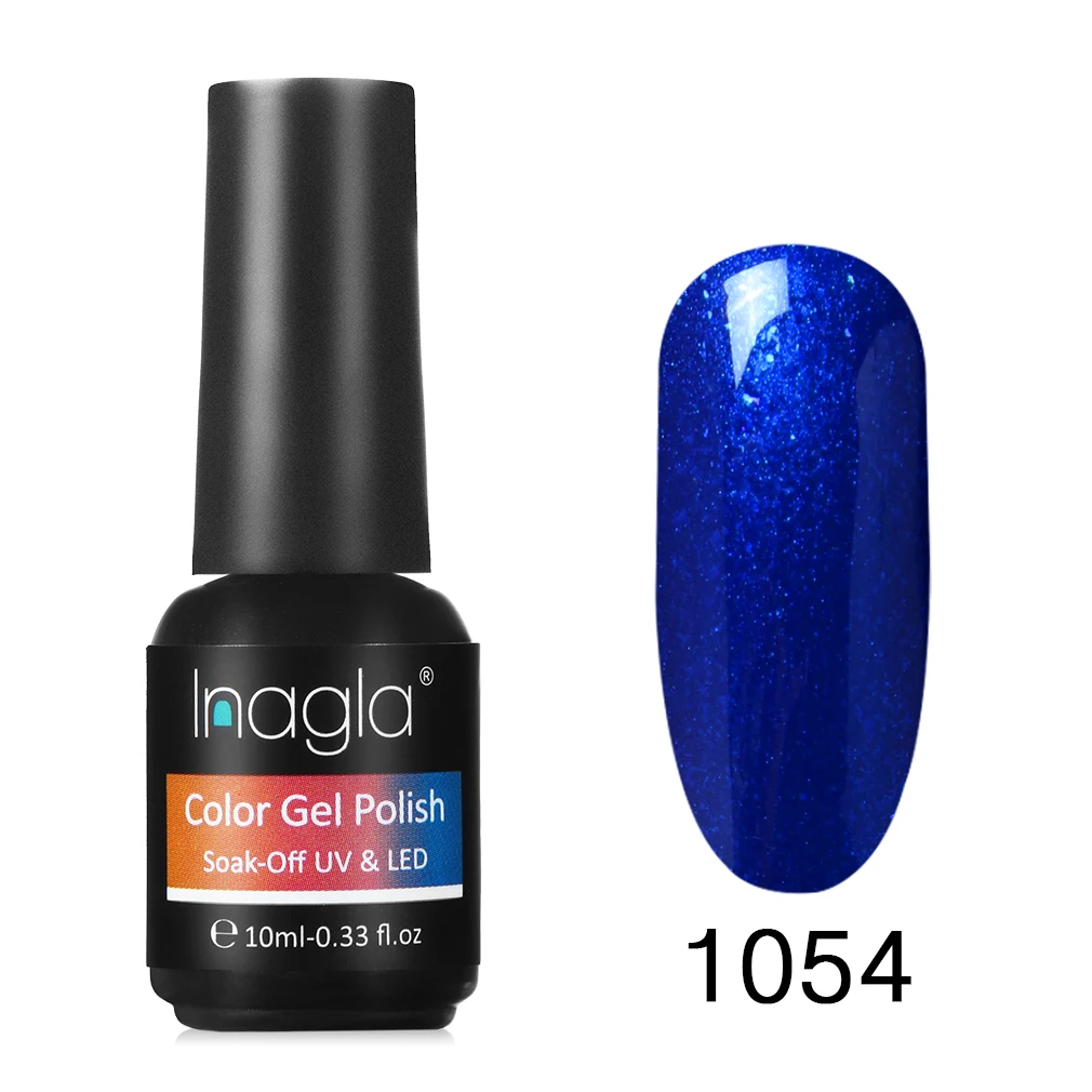 Inagla, 10 мл, УФ-гель для ногтей, чистый цвет, долговечный светодиодный Гель-лак для лампы, гелевая основа, впитывающий Органический Гель-лак - Цвет: 1054