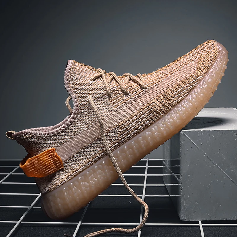 

Terracotta Warriors Theme Catwalk Sports Tide Mens Shoes Yeezi Flying Weaving Gypsophila Sneakers 350 V2 Breathable Unisex
