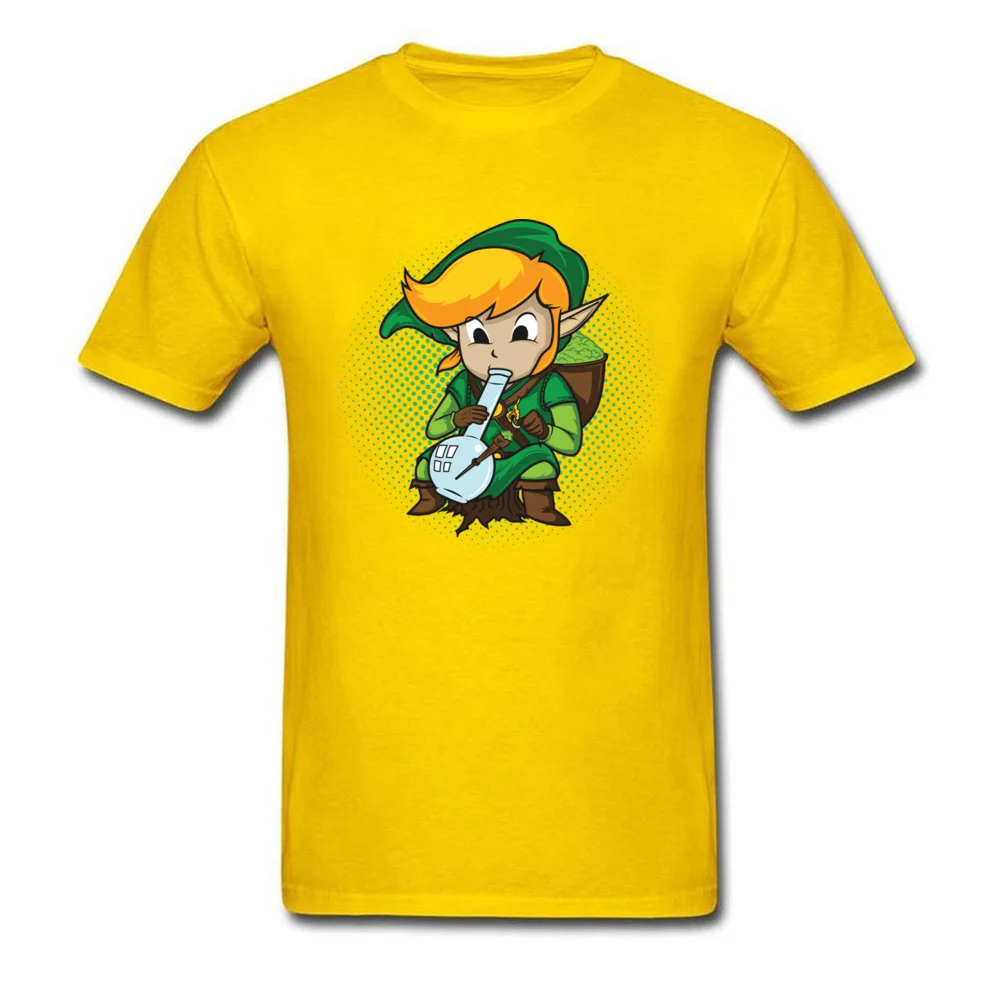 The Legend of Bong T-shirts Birthday Short Sleeve Funny Round Neck 100% Cotton Tops & Tees Printed On Tee Shirt for Male Fall The Legend of Bong yellow