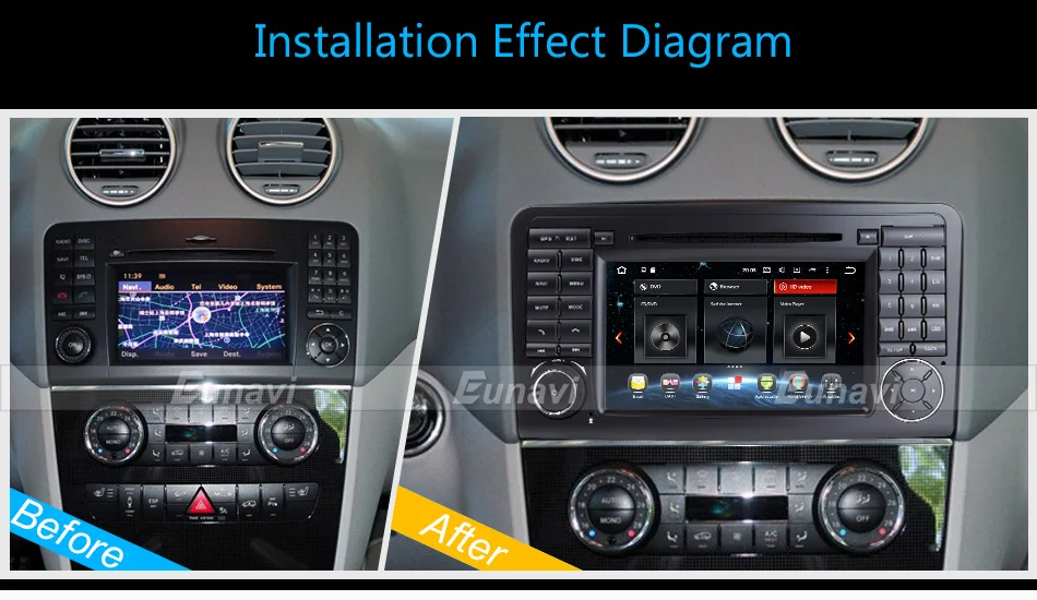 Clearance Eunavi 2 Din Android 8.0 WiFi GPS Navi Octa 8 Core Blotooth Stereo Car DVD Player For Benz ML CLASS W164 ML300 ML350 ML450 ML500 27