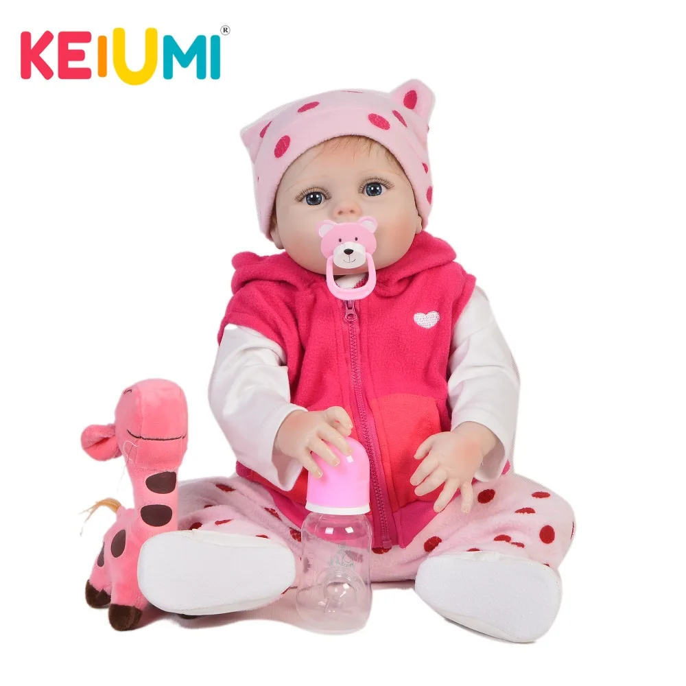 KEIUMI 23 Inch Lifelike Reborn Alive Girl Doll Full Silicone Body Realistic Doll Baby Toy For Kid Birthday Gifts Best Playmate KEIUMI 23 Inch Lifelike Reborn Alive Girl Doll Full Silicone Body Realistic Doll Baby Toy For Kid Birthday Gifts Best Playmate