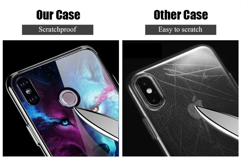 Hisomone 9H Tempered Glass Phone Case For Xiaomi Redmi 5 Plus Note 5 4X Animal Silicone Back Cover Case For Xiaomi Mi A1 8 5X