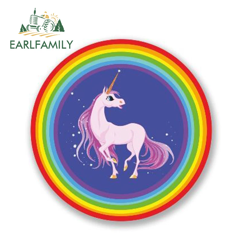 EARLFAMILY 13cm x 13cm Car Sticker Magical Unicorn Vinyl Decal Car Bumper Trunk Window Waterproof Decoration Animal Car Styling