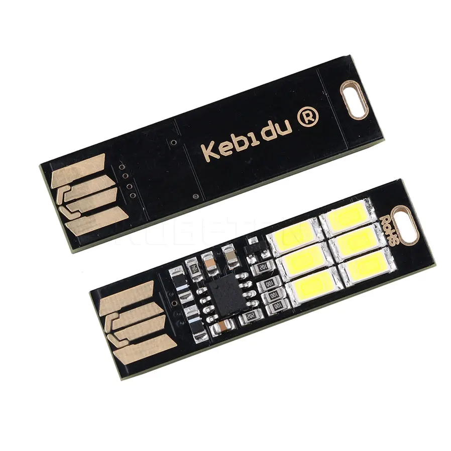 

USB Power Lamp Bulb Mini Touch Dimmer Pocket Card 6 LED Keychain Night Light 1W 5V Warm Light for Power Bank Computer Laptop