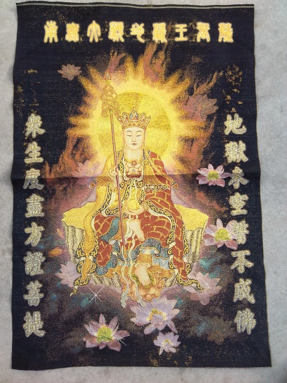 Шелковая вышитая живопись танка Kam Ksitigarbha Bodhisattva украшение для дома|decorative