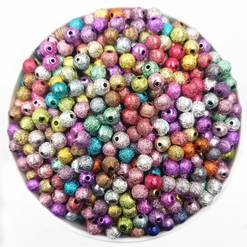 

LNRRABC 2019 New 1set High Quality Round Shape Acrylic Loose DIY Beads Findings Jewelry making for Bracelet Necklace Earrings