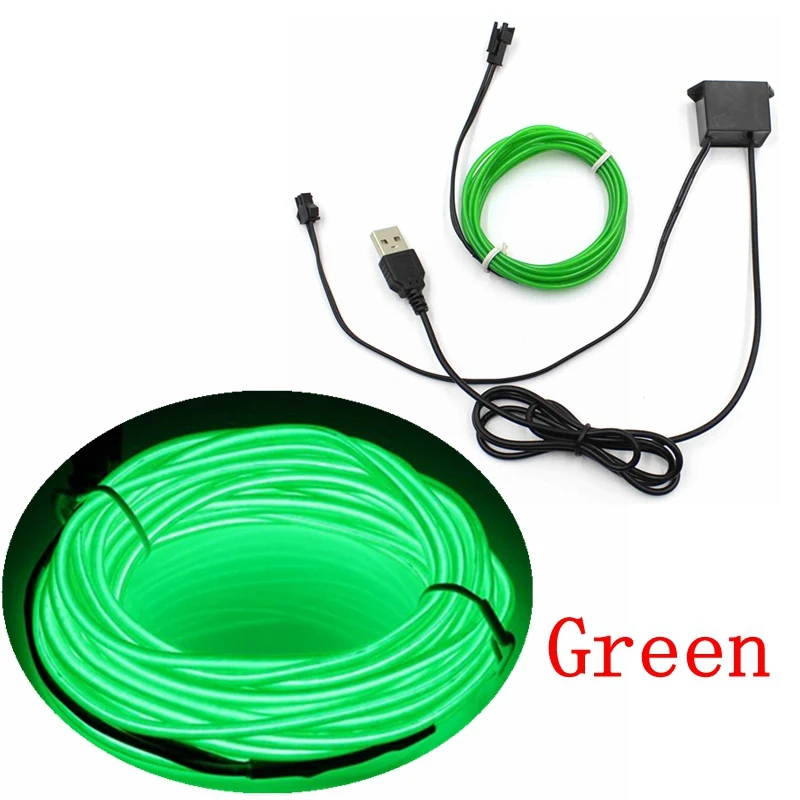 1/2/3/5/10M EL Wire With 5V USB Controller Neon Light LED lamp Flexible Twinkle Glow Rope Tube Wire Waterproof LED Strip 1/2/3/5/10M EL Wire With 5V USB Controller Neon Light LED lamp Flexible Twinkle Glow Rope Tube Wire Waterproof LED Strip