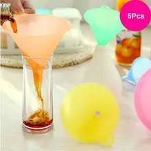 5 шт. цветная пластиковая воронка Маленький Средний Большой выбор жидкого масла кухонный набор Прямая 2018f12