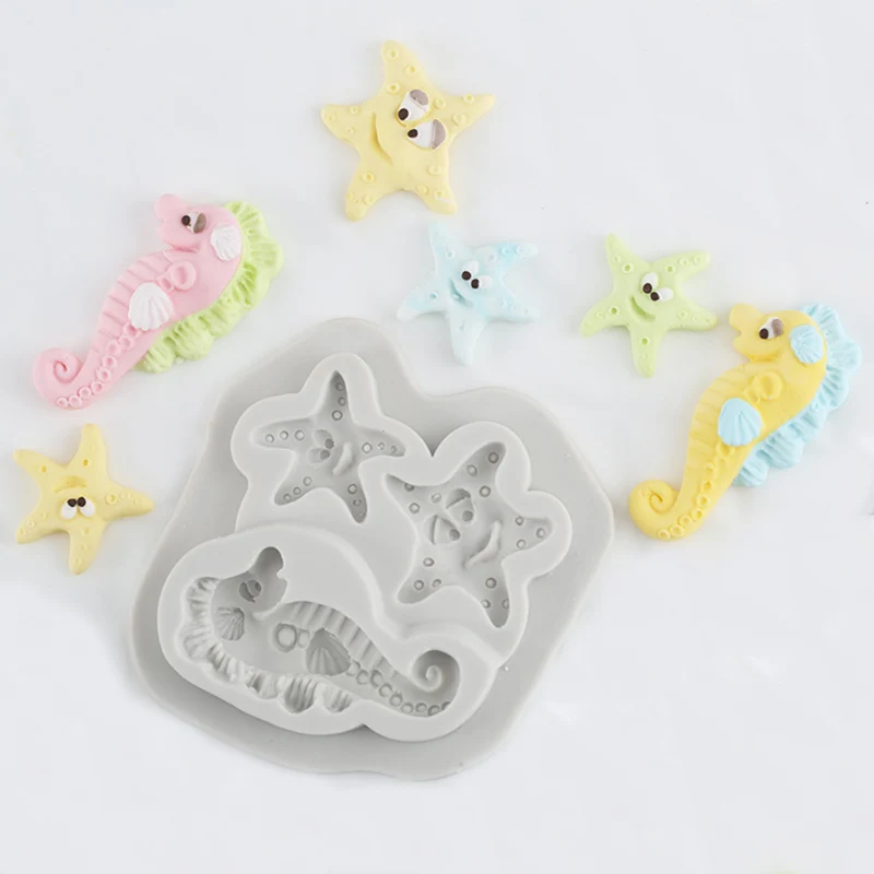

Sea Horse Starfish Silicone Soap Handmade Soap Mold Cake Fondant Mold DIY Modeling Tool Pastry Art Decorative Kitchen Accessoriy