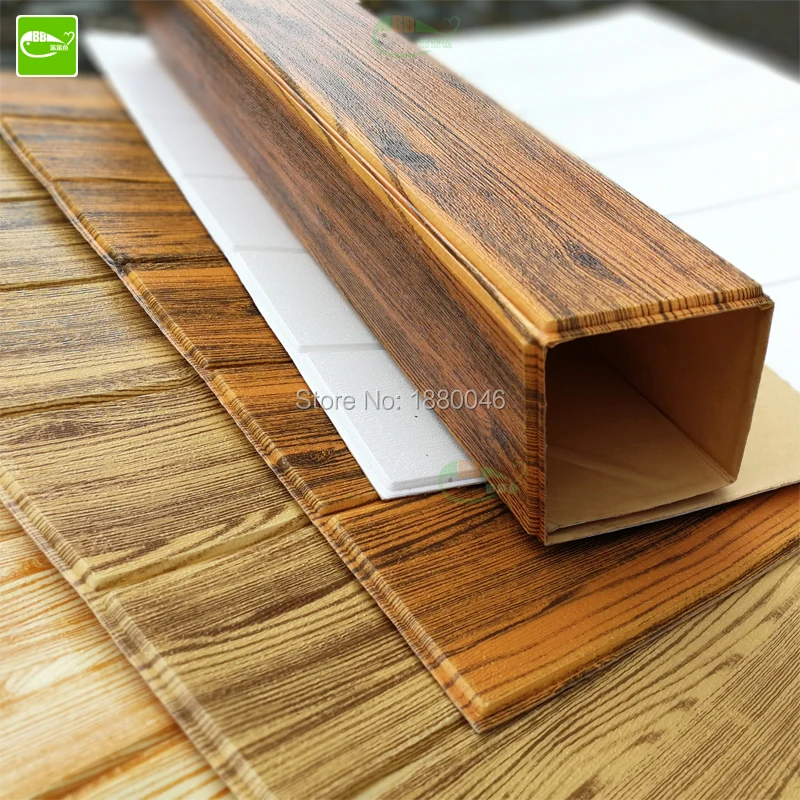 

10pcs Big size 70x70cm 3d Wall Sticker Anti-Foaming Wooden Walls pattern Living Room Decorative Stickers TV Backdrop