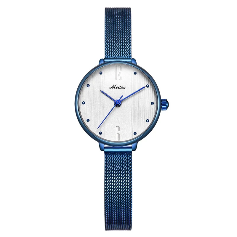 

Blue women's watches luxury quartz stainless steel mesh ladies wristwatches elogio feminino new watch elegant fashion round hour