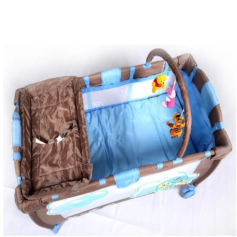  2017 Infant Baby Soft&Breathable Cartoon Crib High-profile European Baby Foldable Playpen Baby Bed 
