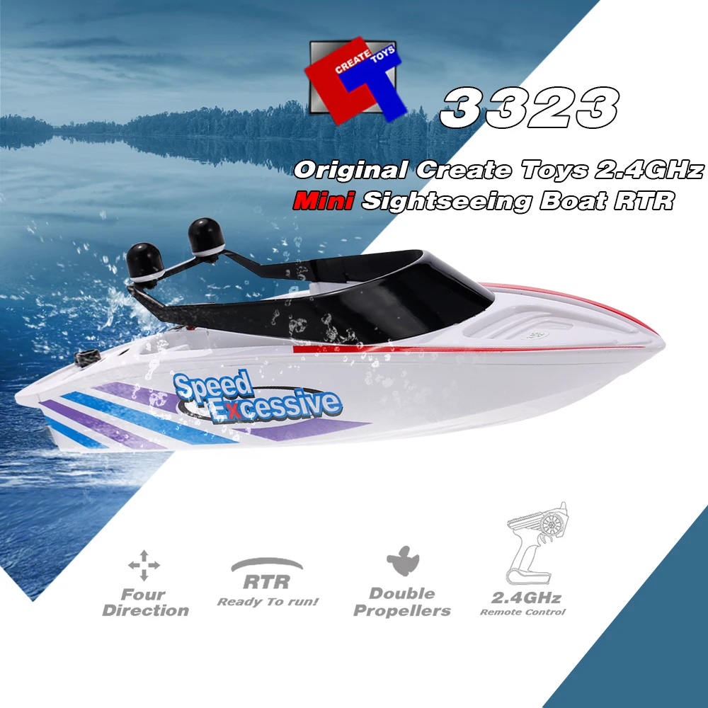 

RC Boat Fishing Create Toys Sea Wing Star 3323 2.4GHz Mini Radio Control Electric Sightseeing Barca RTR