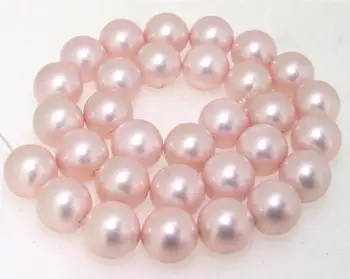 

Pink Color Round Seashell Pearl Loose Beads 14inches One Full String AA 12MM DIY Jewelry For Necklace LS3-083
