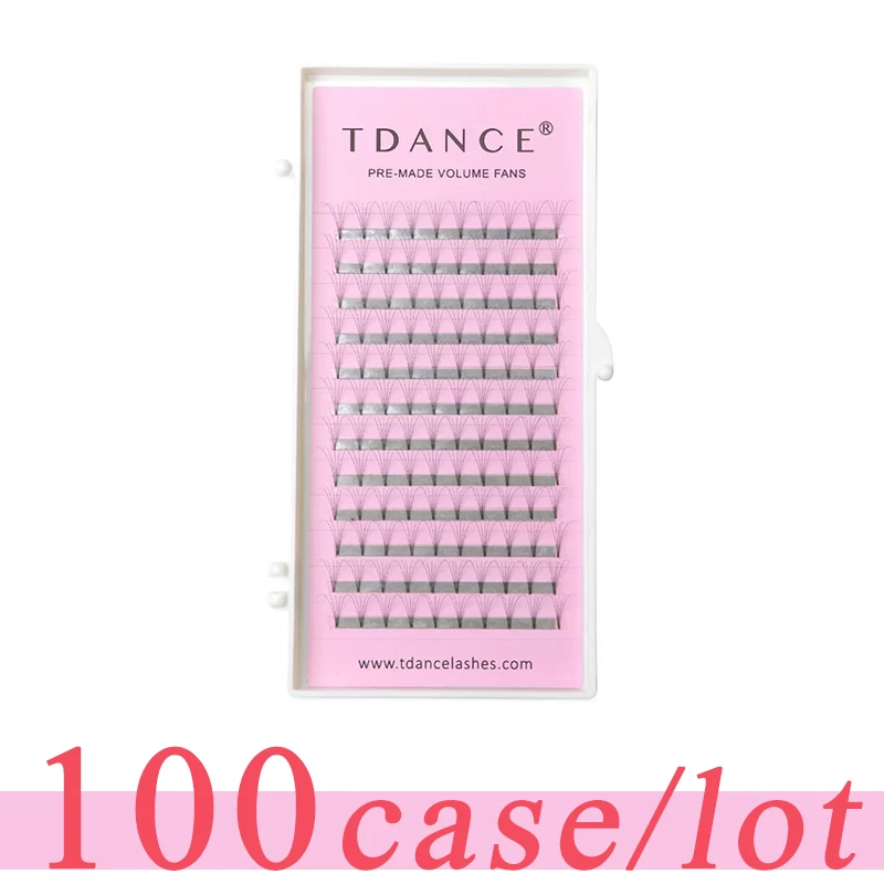 

TDANCE 100 pcs/lot Eyelash Extension short stem 0.07 0.10mm thickness High Quality Pre-fanned Volume Lashes Eyelash Extension