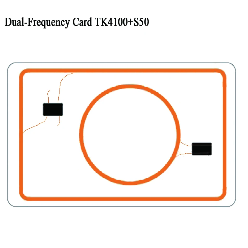 RFID двойной Частота Combo карты составной карты 125 кГц только для чтения 13,56 мГц mifare s50 1 К tk4100 + F08 двойной чип карта ПВХ