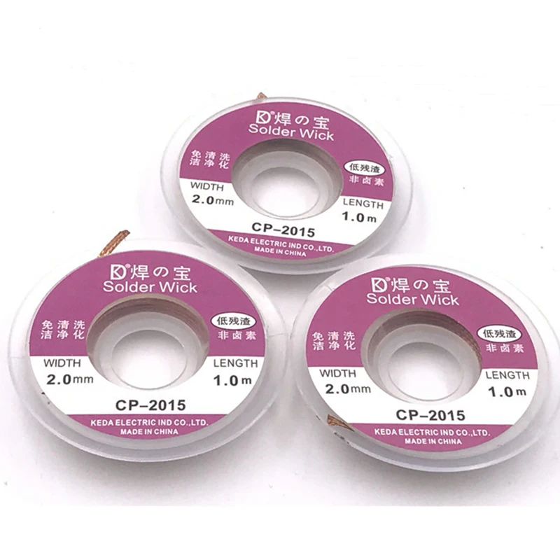 

1pc 0.75m/5ft Copper Solder Wick Remover Desoldering Braid Solder Remover Sucker Flux Wick Cable
