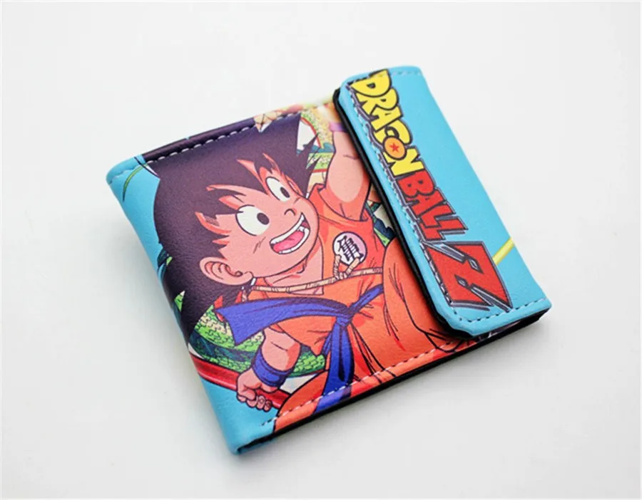 Dragon Ball Super Goku Roshi короткий кошелек для мальчиков и девочек мужской двойной держатель для кредитных карт с фотографиями держателя слоев кожи мультфильм 3D печати бумажник на кнопке