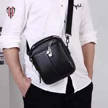 

TIANHOO messenger bag men leather mens shoulder bag multifunction handlebag waterproof notebook small flap bags